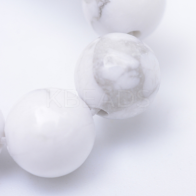 Round Natural Howlite Bead Strands X-G-R345-6mm-18-1