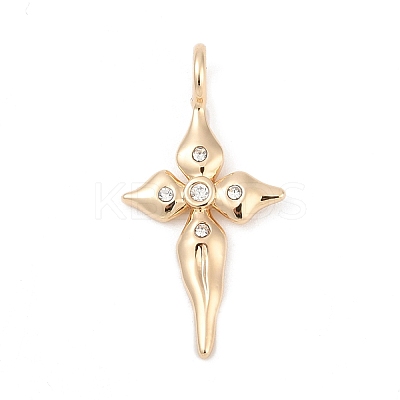 Brass Pave Clear Cubic Zirconia Pendants LS-KK-Q096-07A-G-1