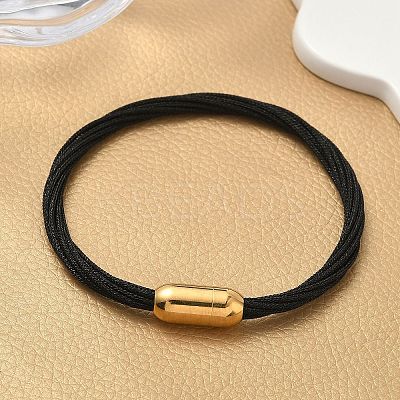 304 Stainless Steel with Polyester Metallic Cord Bracelets for Women BJEW-Z145-01G-26-1