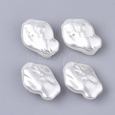 ABS Plastic Imitation Pearl Beads X-OACR-T022-09-1