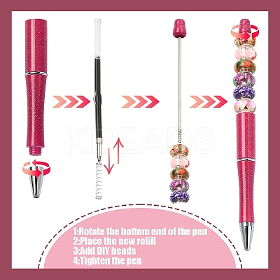 8Pcs 8 Colors Plastic Beadable Pens AJEW-YW0001-33-1