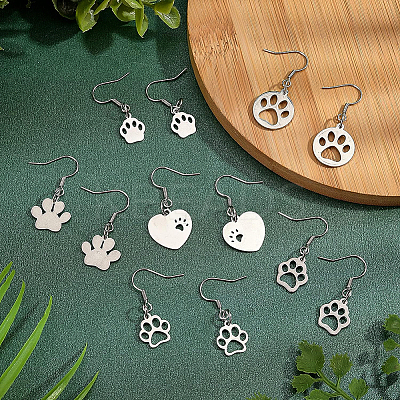 DIY Dog Paw Print Drop Earring Making Kit DIY-BC0004-63-1