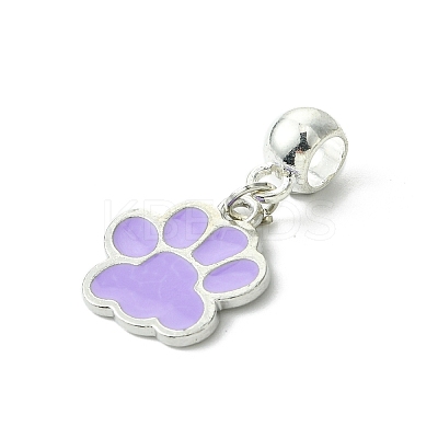 Platinum Tone Alloy Enamel European Dangle Charms PALLOY-JF03232-1