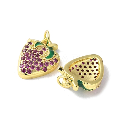 Brass Micro Pave Cubic Zirconia Pendants KK-A252-30G-1