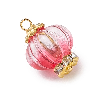6Pcs Glass & Alloy Pendants PALLOY-JF04636-1