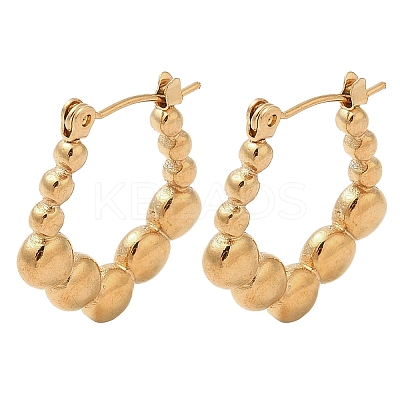 Bubble Pentagon 201 Stainless Steel Half Hoop Earrings for Women EJEW-G385-15G-1