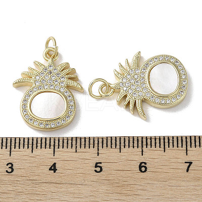 Brass Micro Pave Cubic Zirconia Pendants KK-G485-30B-G-1