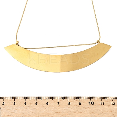 304 Stainless Steel Arch Shaped Pendant Bib Necklaces NJEW-P334-01G-1