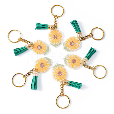 Acrylic Sunflower Pendant Keychains KEYC-TAC00010-1