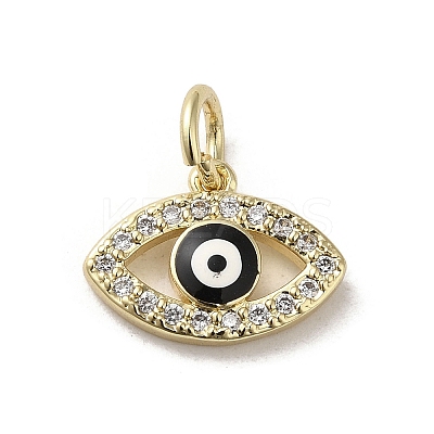 Brass Micro Pave Cubic Zirconia Charms KK-E092-07G-03-1