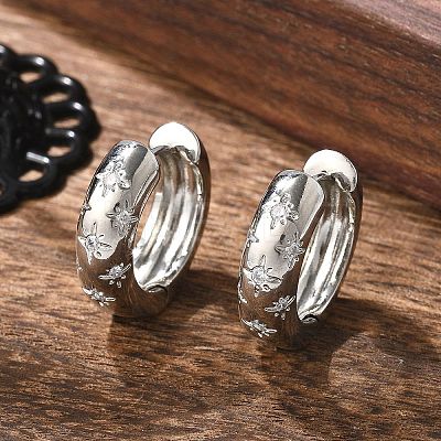 Clear Cubic Zirconia Star Hoop Earrings EJEW-C022-06P-01-1