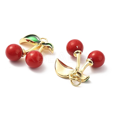 Brass Enamel Pendants KK-L237-018G-1