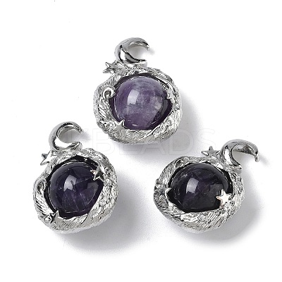 Natural Amethyst Pendants G-A298-02P-08-1