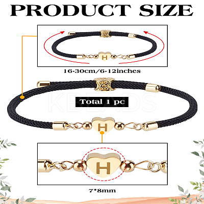 1Pc Adjustable Nylon Cord Bracelets for Women Men BJEW-LP0001-30H-1