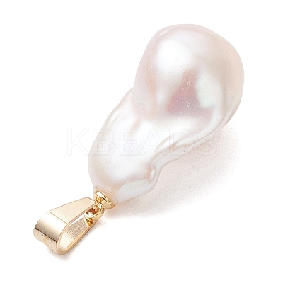 Natural Baroque Keshi Pearl Pendants PALLOY-JF05099-1