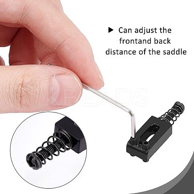 Alloy & Plastic Guitar Bridge Saddle with Spring Screws AJEW-FG0001-86-1