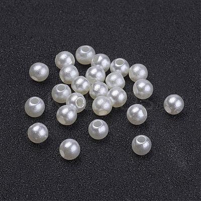 Creamy White Chunky Imitation Loose Acrylic Round Spacer Pearl Beads for Kids Jewelry X-PACR-4D-12-1