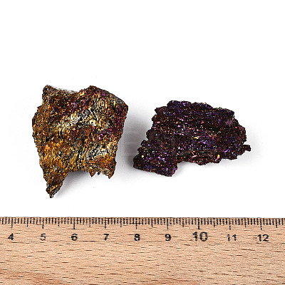 8~12Pcs Electroplated Natural Coal Quartz Geode Cornucopia Mineral Specimen G-N360-03B-1