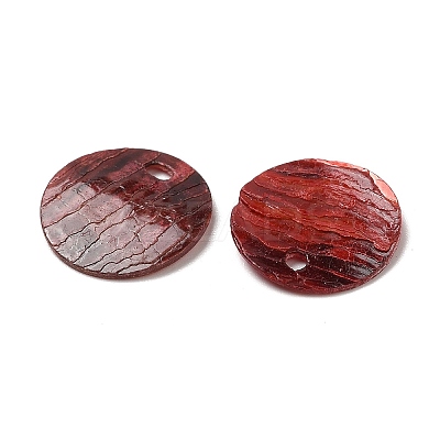 Spray Painted Natural Akoya Shell Charms X-SHEL-F007-15A-1