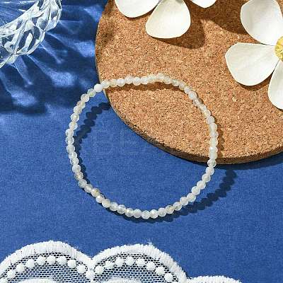 3mm Natural Yellow Quartz Faceted Round Beaded Stretch Bracelets for Women BJEW-JB10842-04-1