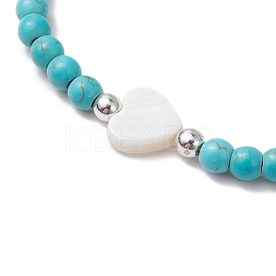 2Pcs 2 Colors Synthetic Turquoise Beads Bracelets BJEW-JB11612-1