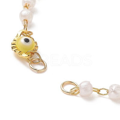 Handmade Lanpwork Evil Eye Link Bracelet Making AJEW-JB01150-13-1