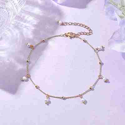 Soldered Brass Cable Chains Anklet AJEW-AN00574-1
