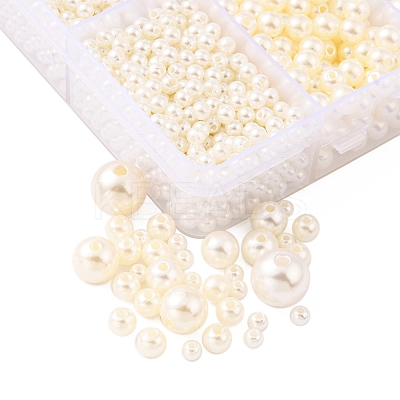 5 Sizes Imitated Pearl Acrylic Beads OACR-YW0001-28-1