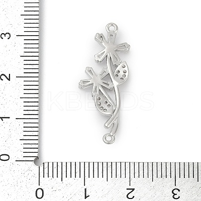 Brass Clear Cubic Zirconia Connector Charms LS-KK-Z094-06P-03-1