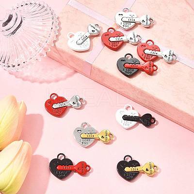 10 Sets Spray Painted Alloy Split Pendants FIND-FS0004-22-1