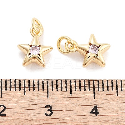 Brass with Cubic Zirconia Pendants KK-P271-38A-02G-1