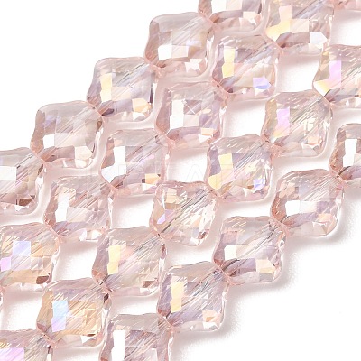 Electroplate Transparent Glass Beads Strands GL-CBA7A17-02A-03-1