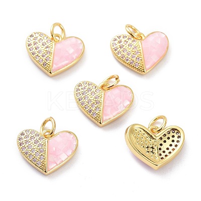 Real 18K Gold Plated Brass Micro Pave Clear Cubic Zirconia Pendants KK-D004-12G-1