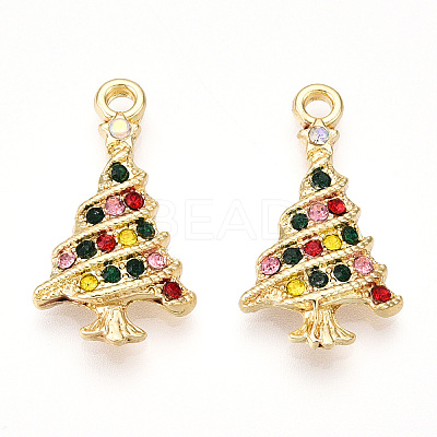 Alloy Colorful Rhinestone Pendants PALLOY-Q441-033-RS-1
