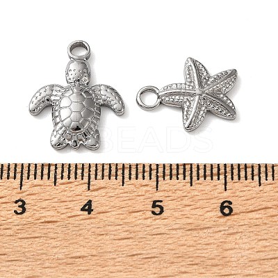 10Pcs Ocean Theme 304 Stainless Steel Pendants STAS-P426-04P-1