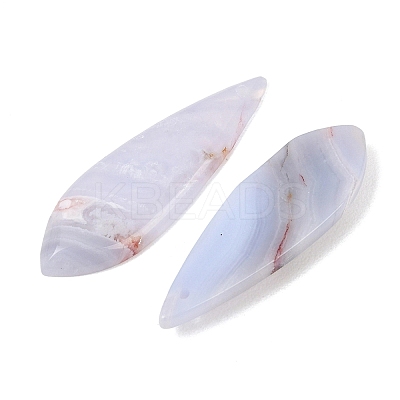 Natural Blue Lace Agate Pendants G-K381-16B-1