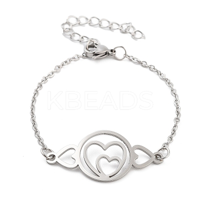 Non-Tarnish Stainless Steel Cable Chain Link Bracelets for Women Men STAS-Z061-01P-11-1