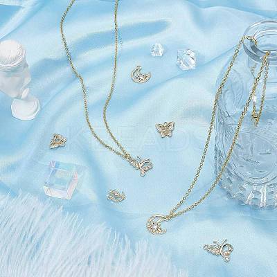 16Pcs 4 Styles Brass Micro Pave Cubic Zirconia Pendants KK-SC0001-91LG-1