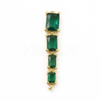 Brass Pave Cubic Zirconia Connector Charms KK-G458-01G-02-1