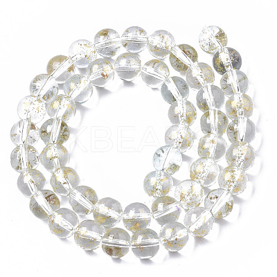 Transparent Spray Painted Glass Bead Strands GLAA-N035-03C-B09-1