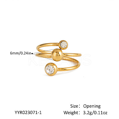 304 Stainless Steel Open Cuff Rings for Women DM3839-3-1