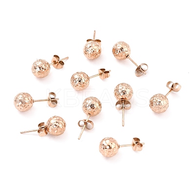 Ion Plating(IP) 304 Stainless Steel Stud Earring Findings STAS-I183-09B-RG-1