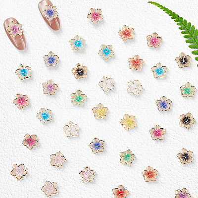 60Pcs 10 Colors Plating Acrylic Cabochons MRMJ-SC0001-46-1