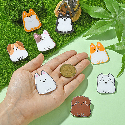 8Pcs 8 Styles Acrylic Brooches FIND-CJ0001-94-1