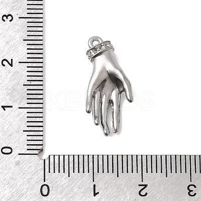 304 Stainless Steel Micro Pave Rhinestone Pendants STAS-G369-09P-1