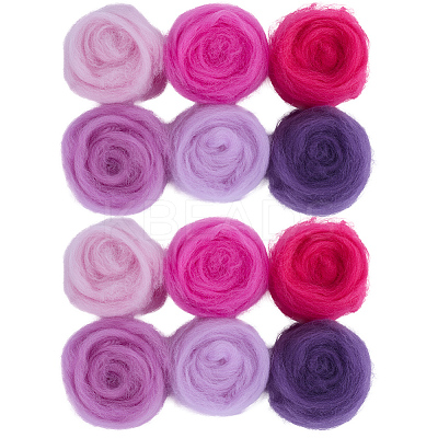 18Pcs 6 Colors DIY Wool Roving DIY-SP0005-80A-1