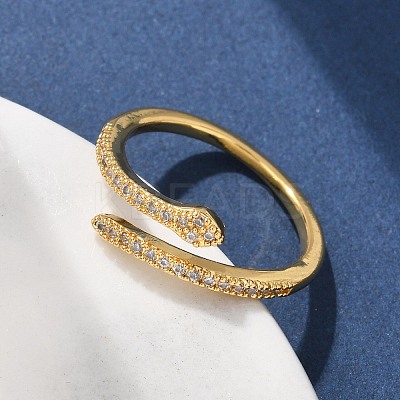 Brass Micro Pave Cubic Zirconia Finger Rings RJEW-C120-30A-G-1