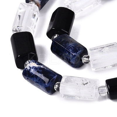 Natural Obsidian & Sodalite & Quartz Crystal Beads Strands G-Q614-01A-07-1