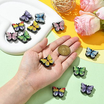 12Pcs 6 Styles Butterfly Food Grade Eco-Friendly Silicone Beads SIL-CJ0001-89-1