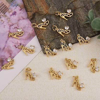 20Pcs Brass Micro Pave Cubic Zirconia Stilettos Charms ZIRC-SZ0001-91-1